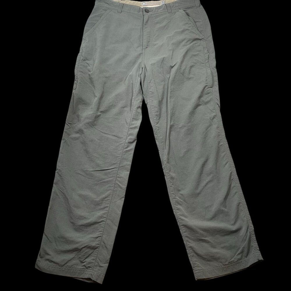 Rei Co-Op Mens Gray Hiking Pants 34W 30L Lightweight Nylon Blend Zip Pockets